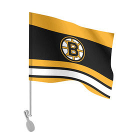 Флаг для автомобиля с принтом Boston Bruins в Кировске, 100% полиэстер | Размер: 30*21 см | boston bruins | hockey | nhl | нхл | спорт | хоккей