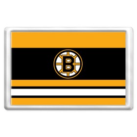 Магнит 45*70 с принтом Boston Bruins в Кировске, Пластик | Размер: 78*52 мм; Размер печати: 70*45 | Тематика изображения на принте: boston bruins | hockey | nhl | нхл | спорт | хоккей