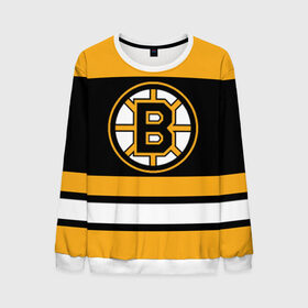 Мужской свитшот 3D с принтом Boston Bruins в Кировске, 100% полиэстер с мягким внутренним слоем | круглый вырез горловины, мягкая резинка на манжетах и поясе, свободная посадка по фигуре | Тематика изображения на принте: boston bruins | hockey | nhl | нхл | спорт | хоккей
