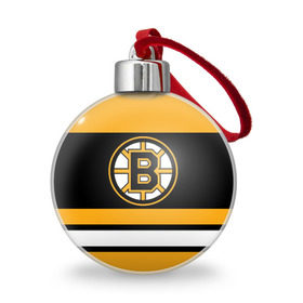 Ёлочный шар с принтом Boston Bruins в Кировске, Пластик | Диаметр: 77 мм | boston bruins | hockey | nhl | нхл | спорт | хоккей