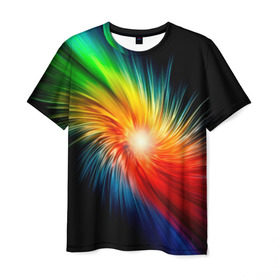 Мужская футболка 3D с принтом Звезда радуга в Кировске, 100% полиэфир | прямой крой, круглый вырез горловины, длина до линии бедер | звезда радуга | небо | свет | спектр
