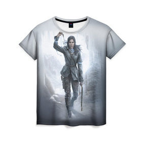 Женская футболка 3D с принтом Rise of the Tomb Raider в Кировске, 100% полиэфир ( синтетическое хлопкоподобное полотно) | прямой крой, круглый вырез горловины, длина до линии бедер | rise of the tomb raider | tomb raider | райдер | том райдер