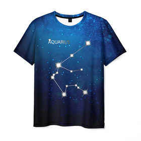Мужская футболка 3D с принтом Водолей в Кировске, 100% полиэфир | прямой крой, круглый вырез горловины, длина до линии бедер | водолей | звезда | звезды | знак зодиака | космос | созвездие