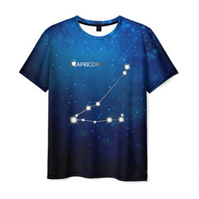 Мужская футболка 3D с принтом Козерог в Кировске, 100% полиэфир | прямой крой, круглый вырез горловины, длина до линии бедер | звезда | звезды | знак зодиака | козерог | космос | созвездие