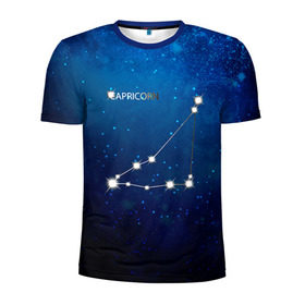 Мужская футболка 3D спортивная с принтом Козерог в Кировске, 100% полиэстер с улучшенными характеристиками | приталенный силуэт, круглая горловина, широкие плечи, сужается к линии бедра | звезда | звезды | знак зодиака | козерог | космос | созвездие