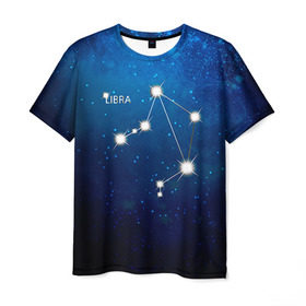 Мужская футболка 3D с принтом Весы в Кировске, 100% полиэфир | прямой крой, круглый вырез горловины, длина до линии бедер | весы | звезда | звезды | знак зодиака | космос | созвездие