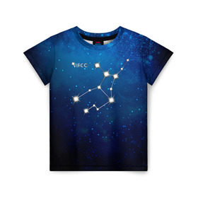 Детская футболка 3D с принтом Дева в Кировске, 100% гипоаллергенный полиэфир | прямой крой, круглый вырез горловины, длина до линии бедер, чуть спущенное плечо, ткань немного тянется | Тематика изображения на принте: дева | звезда | звезды | знак зодиака | космос | созвездие