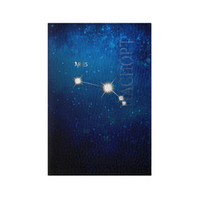 Обложка для паспорта матовая кожа с принтом Овен в Кировске, натуральная матовая кожа | размер 19,3 х 13,7 см; прозрачные пластиковые крепления | звезда | звезды | знак зодиака | космос | овен | созвездие