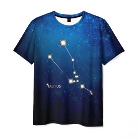 Мужская футболка 3D с принтом Телец в Кировске, 100% полиэфир | прямой крой, круглый вырез горловины, длина до линии бедер | звезда | звезды | знак зодиака | космос | созвездие | телец