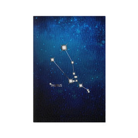 Обложка для паспорта матовая кожа с принтом Телец в Кировске, натуральная матовая кожа | размер 19,3 х 13,7 см; прозрачные пластиковые крепления | Тематика изображения на принте: звезда | звезды | знак зодиака | космос | созвездие | телец