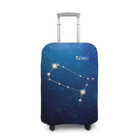 Чехол для чемодана 3D с принтом Близнецы в Кировске, 86% полиэфир, 14% спандекс | двустороннее нанесение принта, прорези для ручек и колес | близнецы | звезда | звезды | знак зодиака | космос | созвездие
