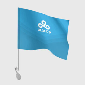 Флаг для автомобиля с принтом Cloud 9 в Кировске, 100% полиэстер | Размер: 30*21 см | 9 | c9 | cloud | csgo | team | клауда | ксго | найн