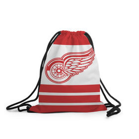 Рюкзак-мешок 3D с принтом Detroit Red Wings в Кировске, 100% полиэстер | плотность ткани — 200 г/м2, размер — 35 х 45 см; лямки — толстые шнурки, застежка на шнуровке, без карманов и подкладки | detroit red wings | hockey | nhl | нхл | спорт | хоккей