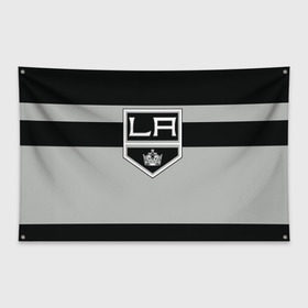 Флаг-баннер с принтом Los Angeles Kings в Кировске, 100% полиэстер | размер 67 х 109 см, плотность ткани — 95 г/м2; по краям флага есть четыре люверса для крепления | hockey | los angeles kings | nhl | нхл | спорт | хоккей