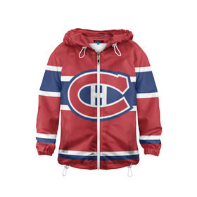 Детская ветровка 3D с принтом Montreal Canadiens в Кировске, 100% полиэстер | подол и капюшон оформлены резинкой с фиксаторами, по бокам два кармана без застежек, один потайной карман на груди | hockey | montreal canadien | nhl | нхл | спорт | хоккей