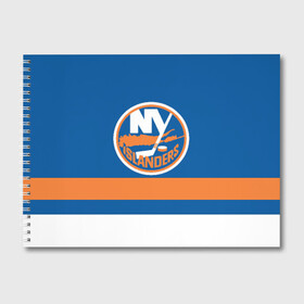 Альбом для рисования с принтом New York Islanders в Кировске, 100% бумага
 | матовая бумага, плотность 200 мг. | Тематика изображения на принте: hockey | new york islander | nhl | нхл | спорт | хоккей