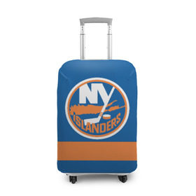 Чехол для чемодана 3D с принтом New York Islanders в Кировске, 86% полиэфир, 14% спандекс | двустороннее нанесение принта, прорези для ручек и колес | Тематика изображения на принте: hockey | new york islander | nhl | нхл | спорт | хоккей