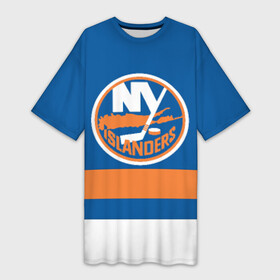 Платье-футболка 3D с принтом New York Islanders в Кировске,  |  | Тематика изображения на принте: hockey | new york islander | nhl | нхл | спорт | хоккей