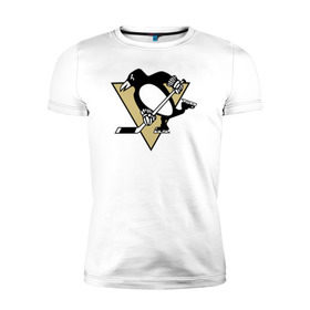 Мужская футболка премиум с принтом Pittsburgh Penguins в Кировске, 92% хлопок, 8% лайкра | приталенный силуэт, круглый вырез ворота, длина до линии бедра, короткий рукав | Тематика изображения на принте: pittsburgh penguinspittsburgh penguins