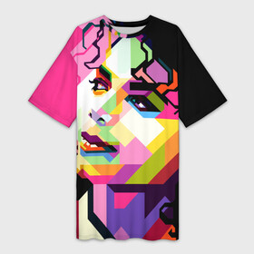 Платье-футболка 3D с принтом Майкл Джексон в Кировске,  |  | michael jackson | майкл джексон | поп арт | портрет