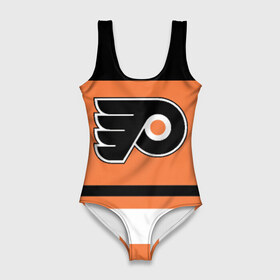 Купальник-боди 3D с принтом Philadelphia Flyers в Кировске, 82% полиэстер, 18% эластан | Круглая горловина, круглый вырез на спине | hockey | nhl | philadelphia flyers | нхл | хоккей