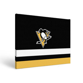 Холст прямоугольный с принтом Pittsburgh Penguins в Кировске, 100% ПВХ |  | hockey | nhl | pittsburgh penguins | нхл | хоккей