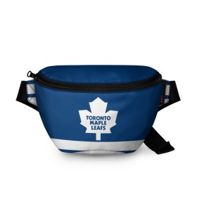 Поясная сумка 3D с принтом Toronto Maple Leafs в Кировске, 100% полиэстер | плотная ткань, ремень с регулируемой длиной, внутри несколько карманов для мелочей, основное отделение и карман с обратной стороны сумки застегиваются на молнию | hockey | nhl | toronto maple leafs | нхл | хоккей