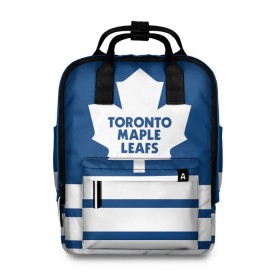Женский рюкзак 3D с принтом Toronto Maple Leafs в Кировске, 100% полиэстер | лямки с регулируемой длиной, сверху ручки, чтобы рюкзак нести как сумку. Основное отделение закрывается на молнию, как и внешний карман. Внутри два дополнительных кармана, один из которых закрывается на молнию. По бокам два дополнительных кармашка, куда поместится маленькая бутылочка
 | hockey | nhl | toronto maple leafs | нхл | хоккей