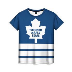 Женская футболка 3D с принтом Toronto Maple Leafs в Кировске, 100% полиэфир ( синтетическое хлопкоподобное полотно) | прямой крой, круглый вырез горловины, длина до линии бедер | hockey | nhl | toronto maple leafs | нхл | хоккей