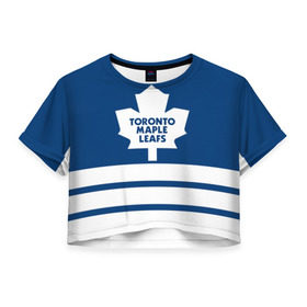 Женская футболка 3D укороченная с принтом Toronto Maple Leafs в Кировске, 100% полиэстер | круглая горловина, длина футболки до линии талии, рукава с отворотами | hockey | nhl | toronto maple leafs | нхл | хоккей
