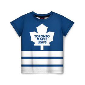Детская футболка 3D с принтом Toronto Maple Leafs в Кировске, 100% гипоаллергенный полиэфир | прямой крой, круглый вырез горловины, длина до линии бедер, чуть спущенное плечо, ткань немного тянется | hockey | nhl | toronto maple leafs | нхл | хоккей