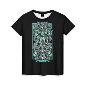 Женская футболка 3D с принтом Дева в Кировске, 100% полиэфир ( синтетическое хлопкоподобное полотно) | прямой крой, круглый вырез горловины, длина до линии бедер | virgo. дева | арт | гороскоп | знаки зодиака | череп