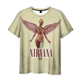 Мужская футболка 3D с принтом Nirvana в Кировске, 100% полиэфир | прямой крой, круглый вырез горловины, длина до линии бедер | Тематика изображения на принте: cobain | curt | nirvana | rock | группа | кобейн | курт | нирвана | рок