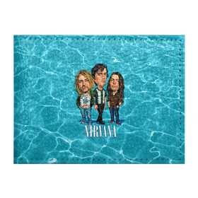 Обложка для студенческого билета с принтом Шаржи группа Nirvana в Кировске, натуральная кожа | Размер: 11*8 см; Печать на всей внешней стороне | cobain | curt | nirvana | rock | группа | кобейн | курт | нирвана | рок