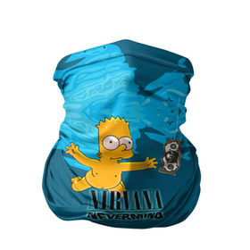 Бандана-труба 3D с принтом Nirvana & Simpson в Кировске, 100% полиэстер, ткань с особыми свойствами — Activecool | плотность 150‒180 г/м2; хорошо тянется, но сохраняет форму | cobain | curt | nirvana | rock | группа | кобейн | курт | нирвана | рок