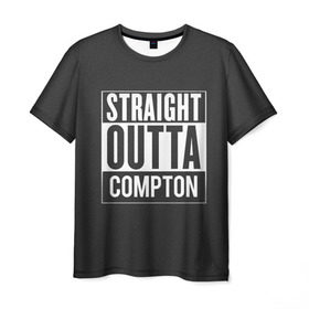 Мужская футболка 3D с принтом Straight Outta Compton в Кировске, 100% полиэфир | прямой крой, круглый вырез горловины, длина до линии бедер | compton | n.w.a. | nwa | outta | straight | голос улиц