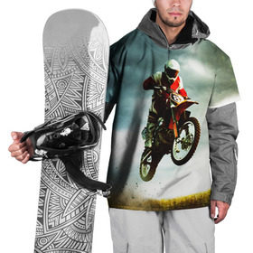 Накидка на куртку 3D с принтом Эндуро в Кировске, 100% полиэстер |  | Тематика изображения на принте: extreme | мото | мотокросс | мотоцикл | экстрим