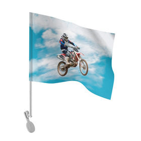 Флаг для автомобиля с принтом Эндуро в Кировске, 100% полиэстер | Размер: 30*21 см | extreme | мото | мотокросс | мотоцикл | экстрим