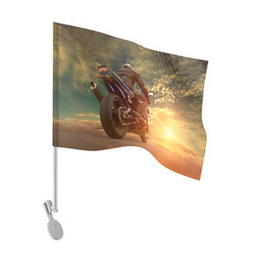 Флаг для автомобиля с принтом Мото в Кировске, 100% полиэстер | Размер: 30*21 см | extreme | мото | мотокросс | мотоцикл | экстрим