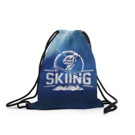 Рюкзак-мешок 3D с принтом Лыжный спорт в Кировске, 100% полиэстер | плотность ткани — 200 г/м2, размер — 35 х 45 см; лямки — толстые шнурки, застежка на шнуровке, без карманов и подкладки | extreme | ski | skiing | горнолыжное | горные лыжи | лыжник | фристайл | экстрим