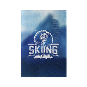 Обложка для паспорта матовая кожа с принтом Лыжный спорт в Кировске, натуральная матовая кожа | размер 19,3 х 13,7 см; прозрачные пластиковые крепления | extreme | ski | skiing | горнолыжное | горные лыжи | лыжник | фристайл | экстрим