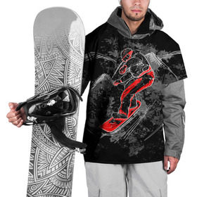Накидка на куртку 3D с принтом Сноубордист в Кировске, 100% полиэстер |  | Тематика изображения на принте: extreme | snowboard | сноуборд | сноубордист | экстрим