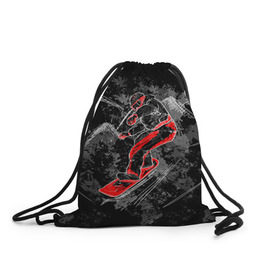 Рюкзак-мешок 3D с принтом Сноубордист в Кировске, 100% полиэстер | плотность ткани — 200 г/м2, размер — 35 х 45 см; лямки — толстые шнурки, застежка на шнуровке, без карманов и подкладки | extreme | snowboard | сноуборд | сноубордист | экстрим