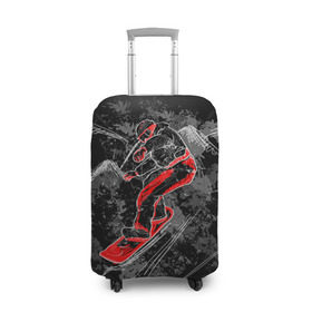 Чехол для чемодана 3D с принтом Сноубордист в Кировске, 86% полиэфир, 14% спандекс | двустороннее нанесение принта, прорези для ручек и колес | extreme | snowboard | сноуборд | сноубордист | экстрим