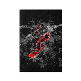 Обложка для паспорта матовая кожа с принтом Сноубордист в Кировске, натуральная матовая кожа | размер 19,3 х 13,7 см; прозрачные пластиковые крепления | Тематика изображения на принте: extreme | snowboard | сноуборд | сноубордист | экстрим