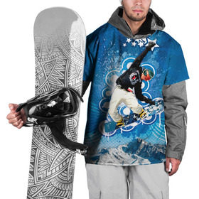 Накидка на куртку 3D с принтом Экстрим в Кировске, 100% полиэстер |  | Тематика изображения на принте: extreme | snowboard | сноуборд | сноубордист | спорт | экстрим
