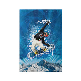 Обложка для паспорта матовая кожа с принтом Экстрим в Кировске, натуральная матовая кожа | размер 19,3 х 13,7 см; прозрачные пластиковые крепления | Тематика изображения на принте: extreme | snowboard | сноуборд | сноубордист | спорт | экстрим