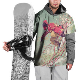 Накидка на куртку 3D с принтом Сноуборд в Кировске, 100% полиэстер |  | extreme | snowboard | сноуборд | сноубордист | экстрим