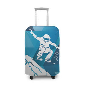 Чехол для чемодана 3D с принтом Горы и сноубордист в Кировске, 86% полиэфир, 14% спандекс | двустороннее нанесение принта, прорези для ручек и колес | extreme | snowboard | сноуборд | сноубордист | экстрим