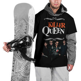 Накидка на куртку 3D с принтом Killer Queen в Кировске, 100% полиэстер |  | freddie | heavy | mercury | metal | queen | rock | квин | куин | меркури | меркюри | метал | рок | фредди меркьюри | фреди | хэви